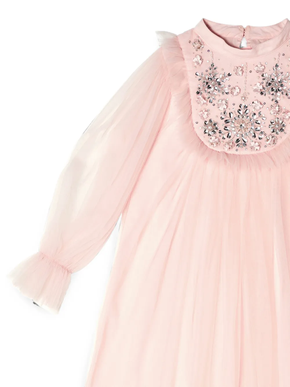 Tutu Du Monde crystal-embellished ruffled-trim dress Roze