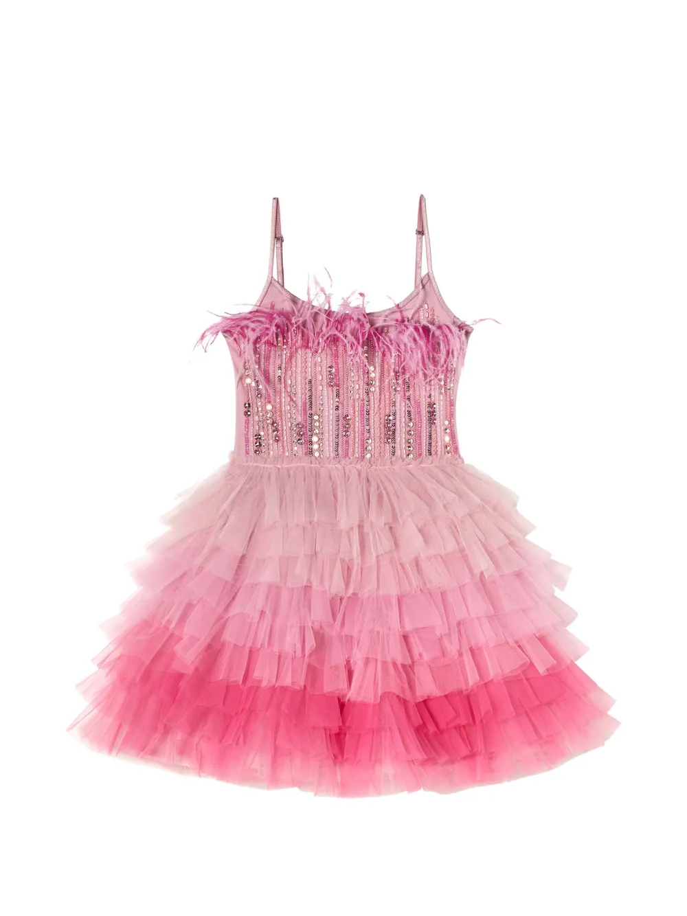 Tutu Du Monde Angelina bead-embellished feathered dress - Rosa