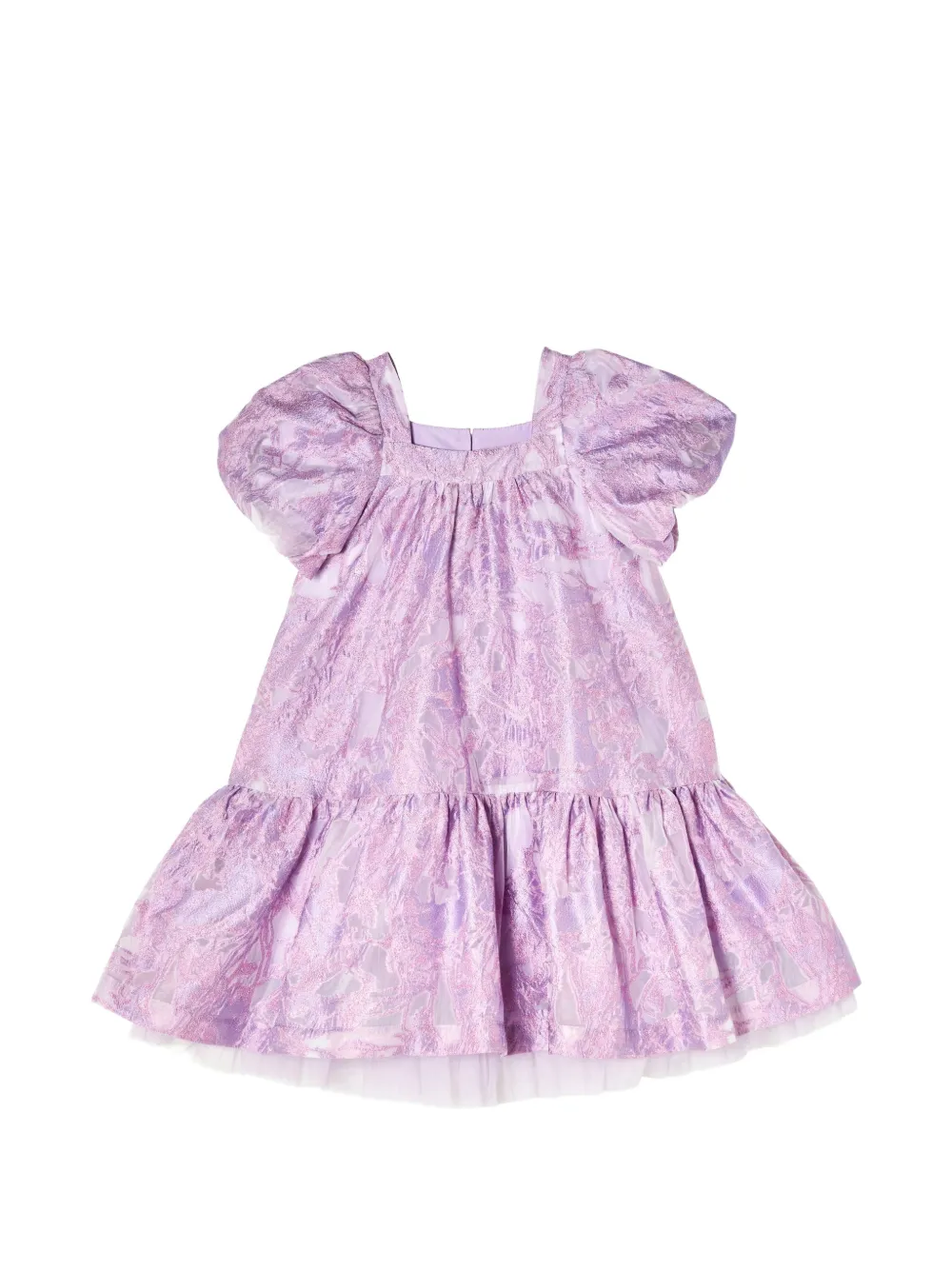 Tutu Du Monde Jurk met pofmouwen en jacquard Paars
