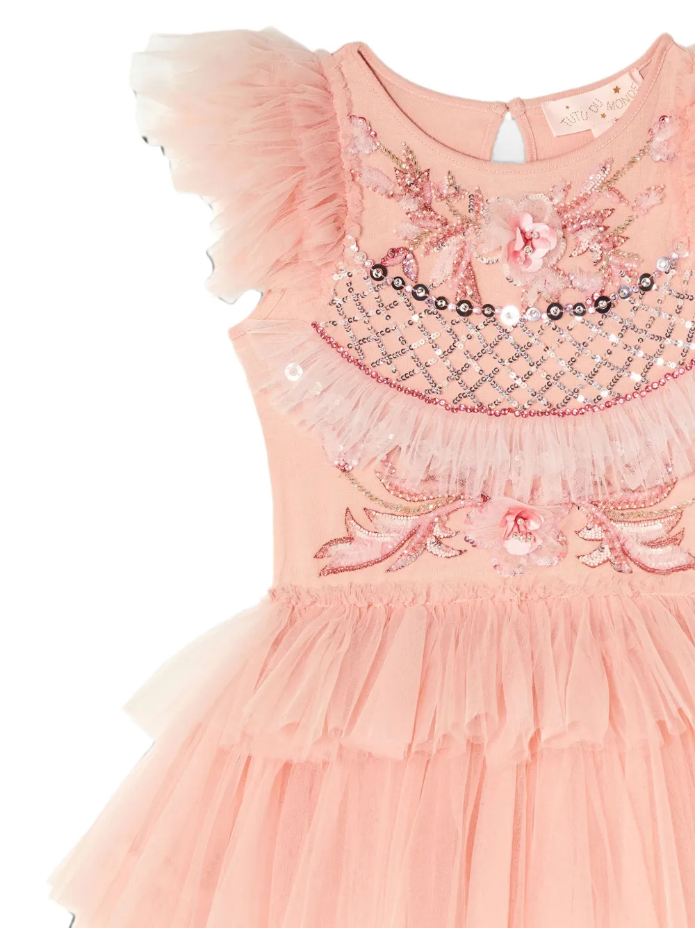Tutu Du Monde Gelaagde verfraaide jurk Roze