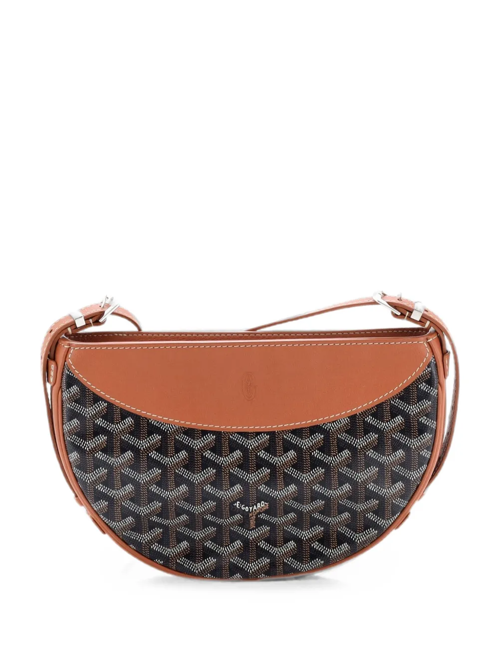 Goyard Pre-Owned Hirondelle Coated Canvas and Leather shoulder bag - Brown