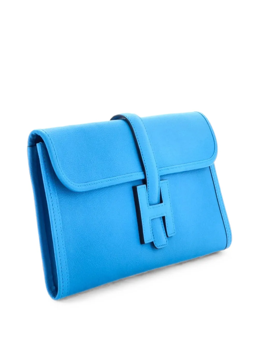 Pre-owned Hermes Jige Elan Chevre Mysore 29 Clutch Bag In Blue