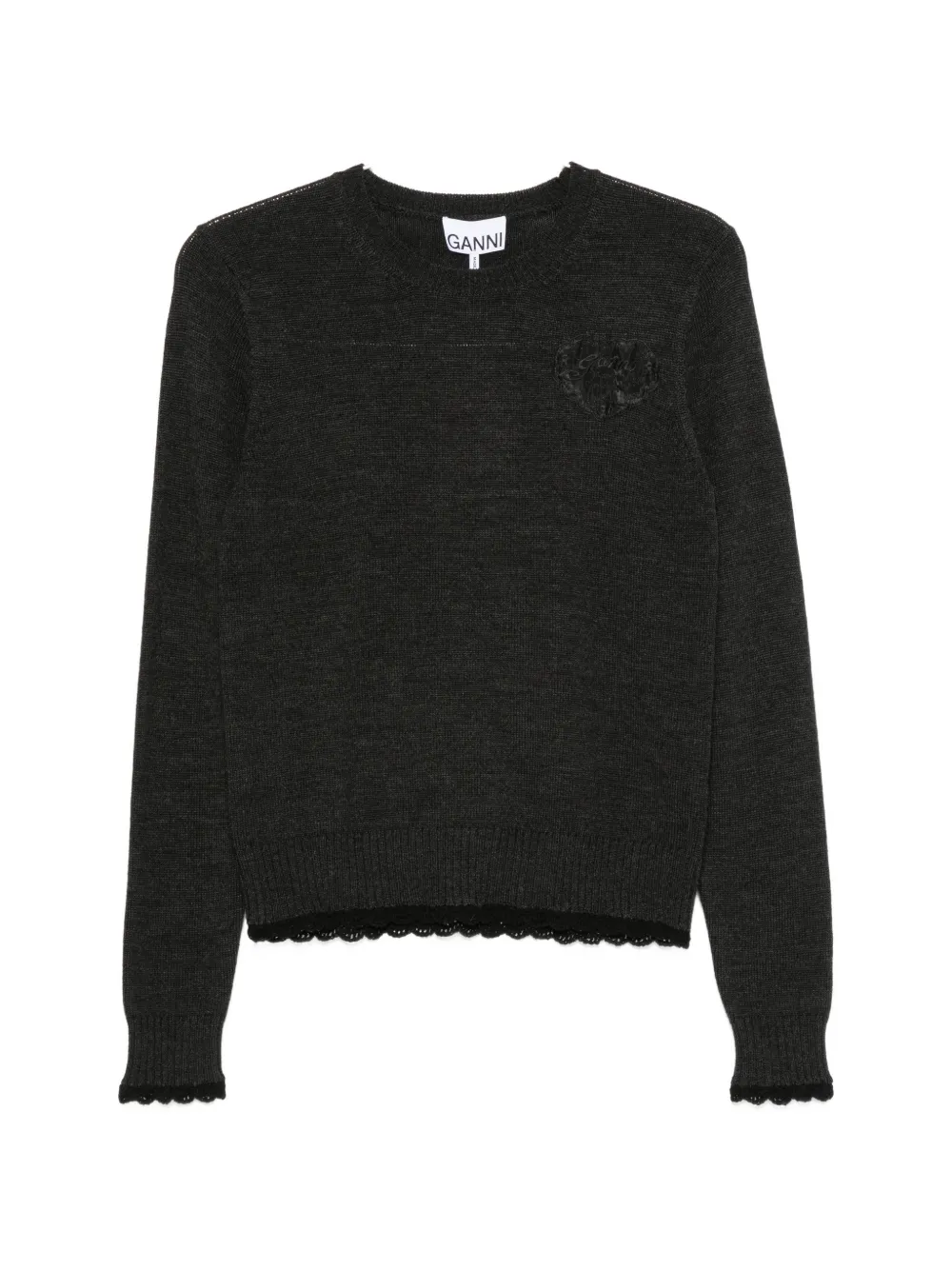 GANNI logo-detail sweater - Schwarz