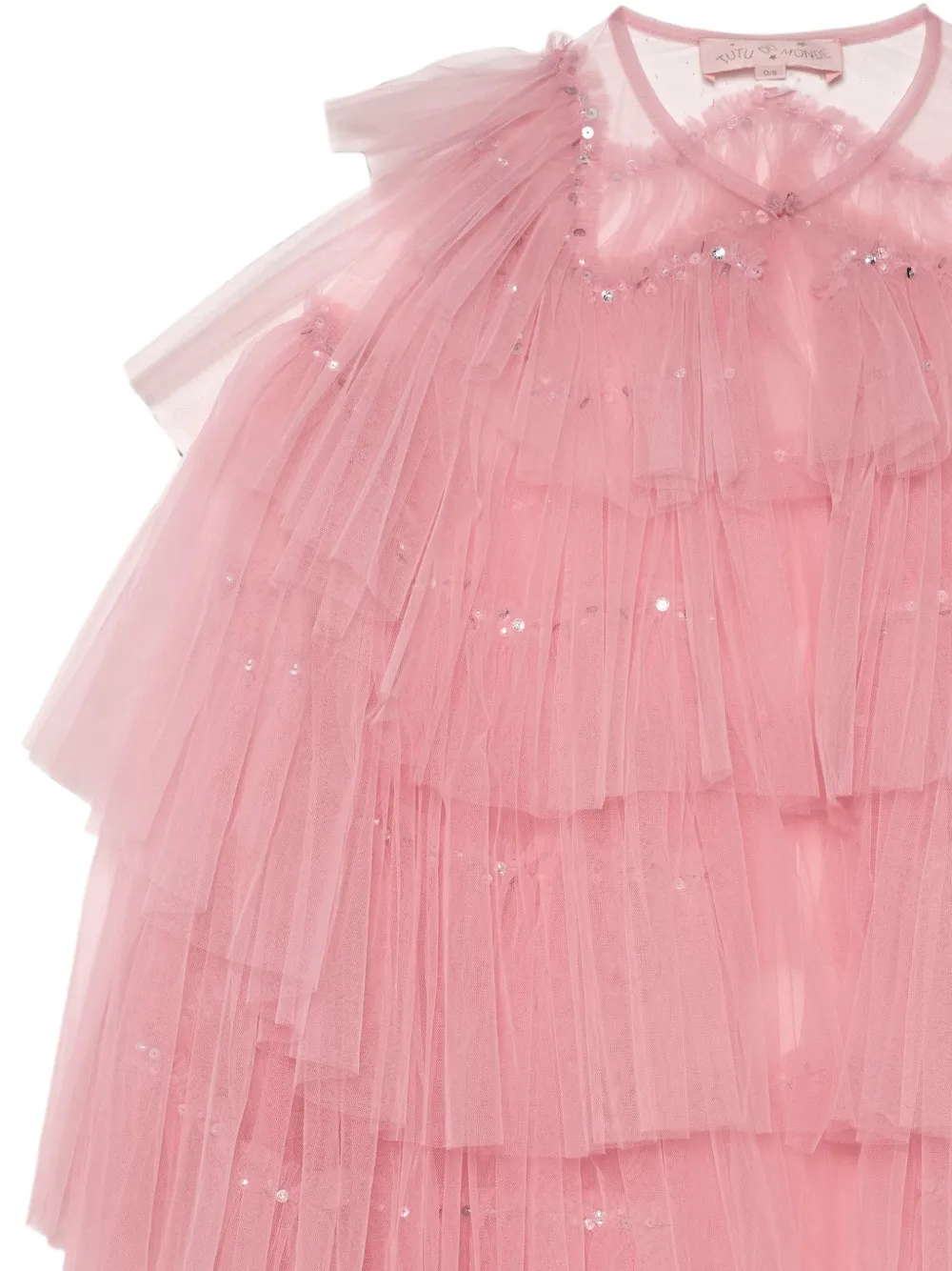 Tutu Du Monde Cape met ruches en verfraaid met pailletten Roze