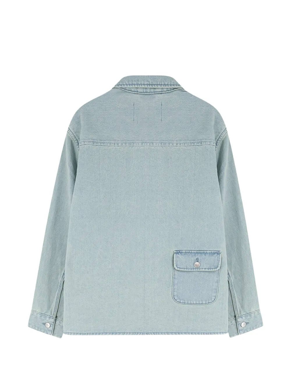 Pompeii Button-up Cotton Jacket In Blue