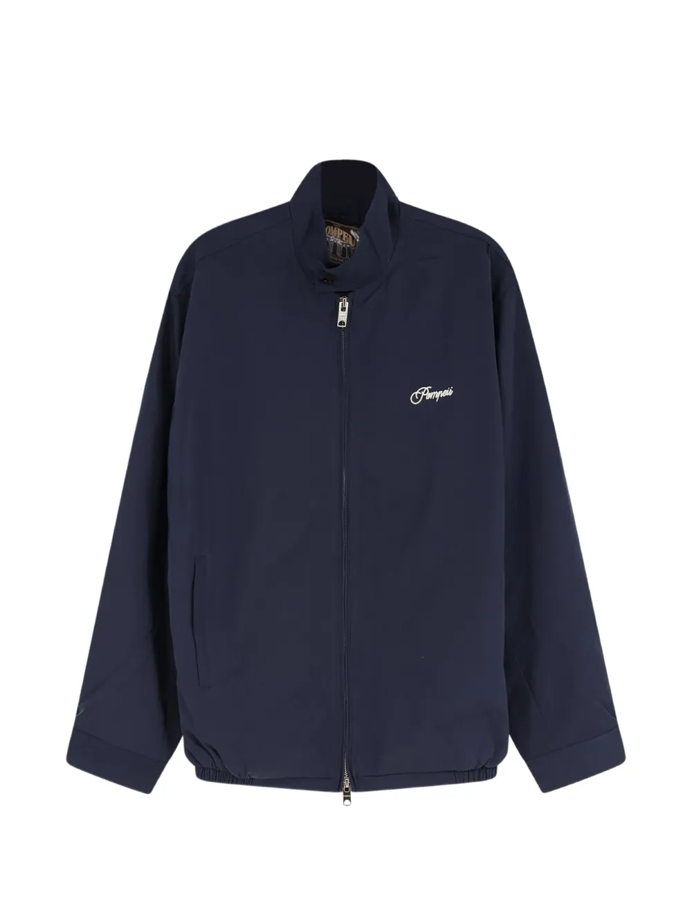 POMPEII logo-embroidered high-neck jacket - Blu