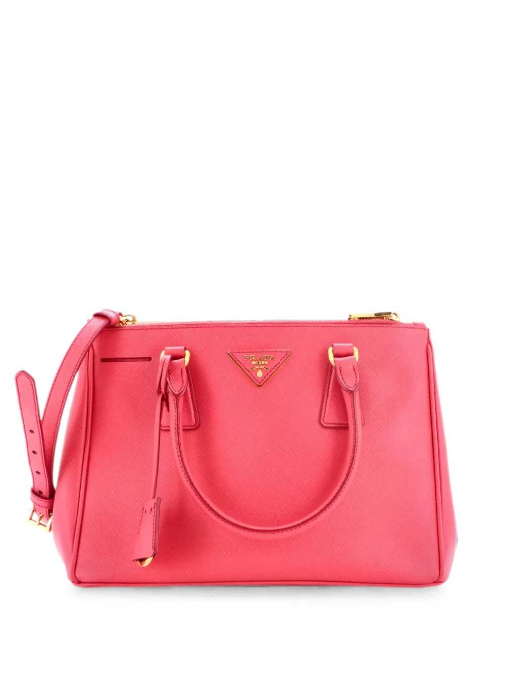 Prada Pre-Owned Double Zip Lux Saffiano Leather Small tote bag - Pink