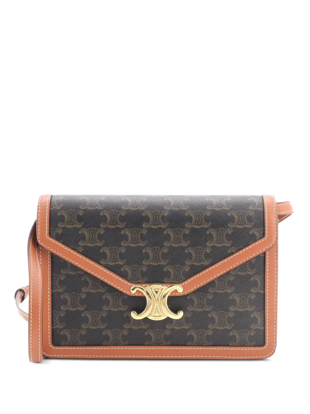Celine Pre-Owned Enveloppe Wallet on Strap Triomphe Coated Canvas crossbody bag - Brown