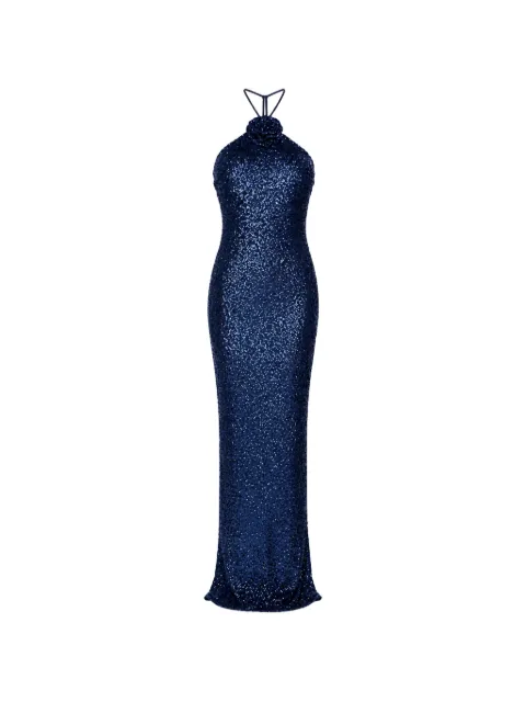 ROSERRY sequin-embellished halterneck maxi dress
