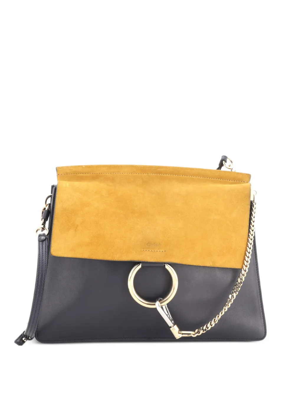 Chloé Pre-Owned Faye Leather and Suede Medium shoulder bag - Arancione