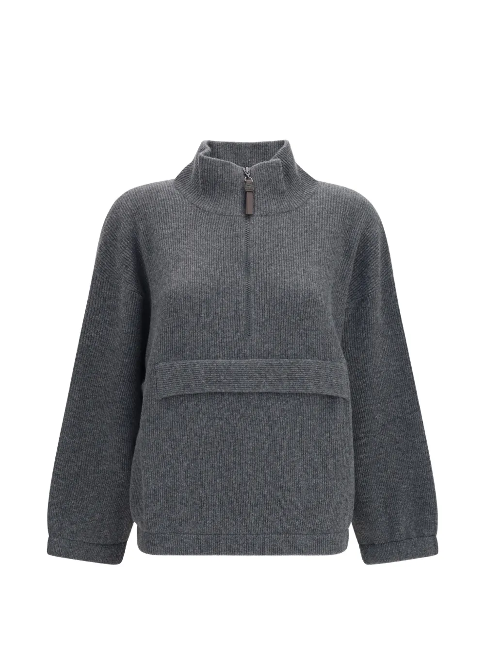 Brunello Cucinelli quarter-zip cashmere sweater - Grau