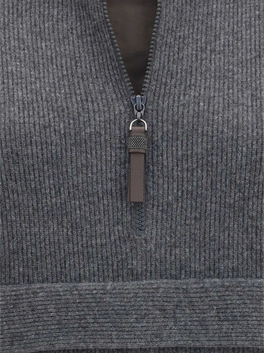 Brunello Cucinelli Kasjmier trui met rits Grijs