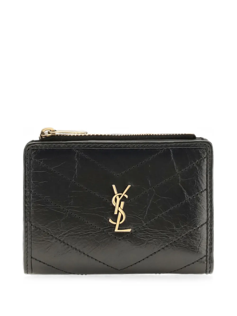 Saint Laurent Niki bi-fold wallet in vintage leather - Schwarz
