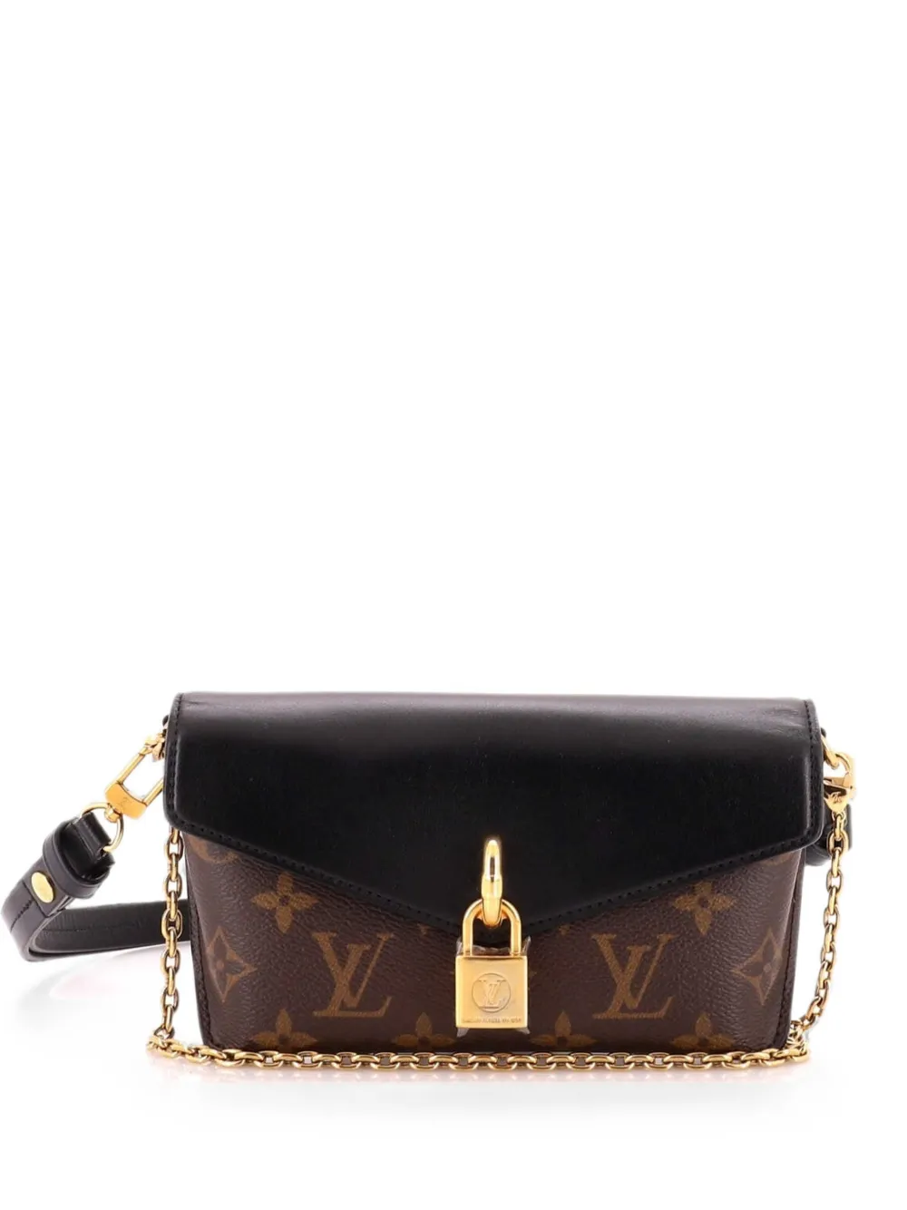 Pre-owned Louis Vuitton Padlock On Strap Handbag Monogram Canvas And Leather Crossbody Bag In Black