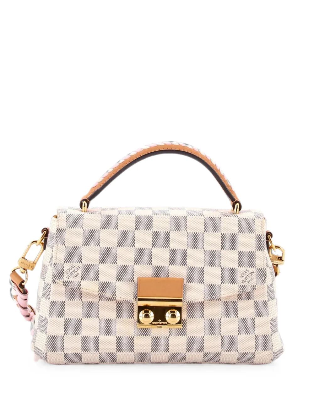 Pre-owned Louis Vuitton Croisette Handbag Damier With Braided Detail Shoulder Bag In Pink