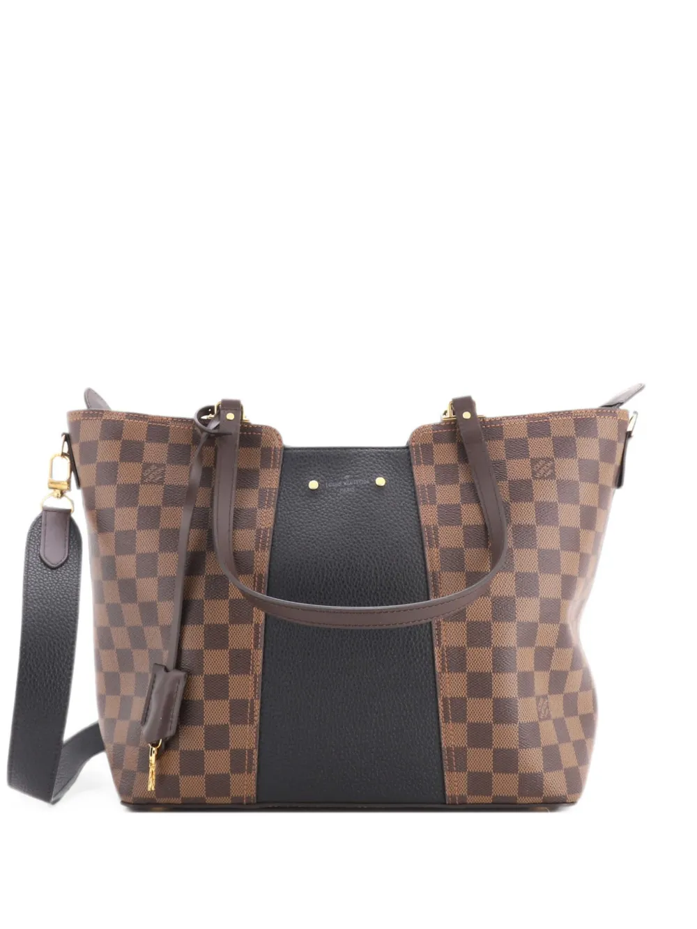 Louis Vuitton Pre-Owned Jersey Handbag Damier with Leather shoulder bag - Black