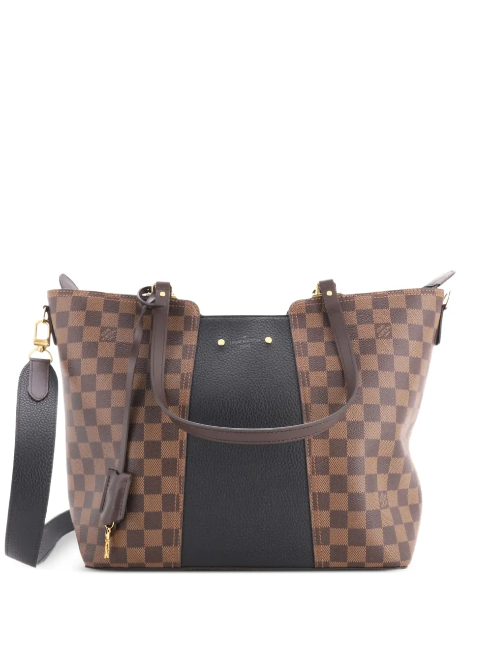 Louis Vuitton Pre-Owned Jersey Handbag Damier with Leather shoulder bag - Nero