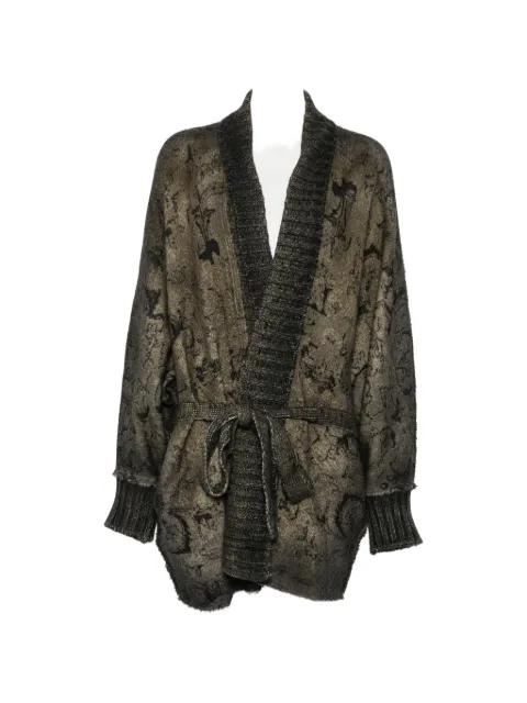 Avant Toi jacquard-knit belted coat