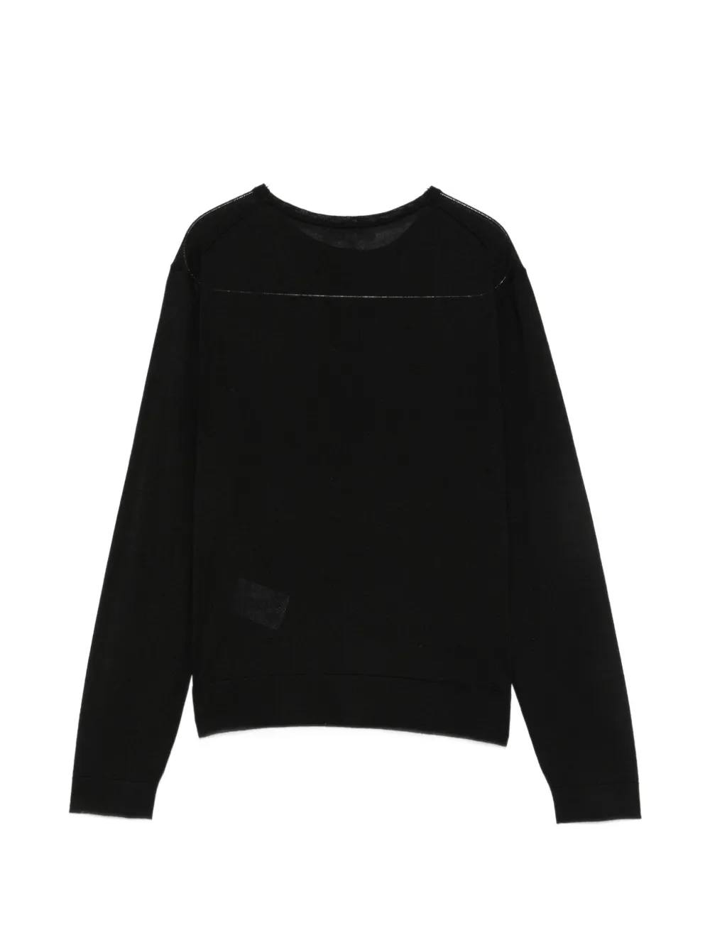 Malo Top met tonale stiksels Zwart