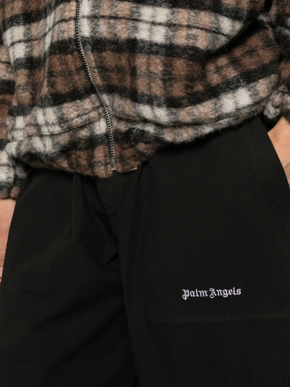 Palm Angels Broek met logoprint Zwart
