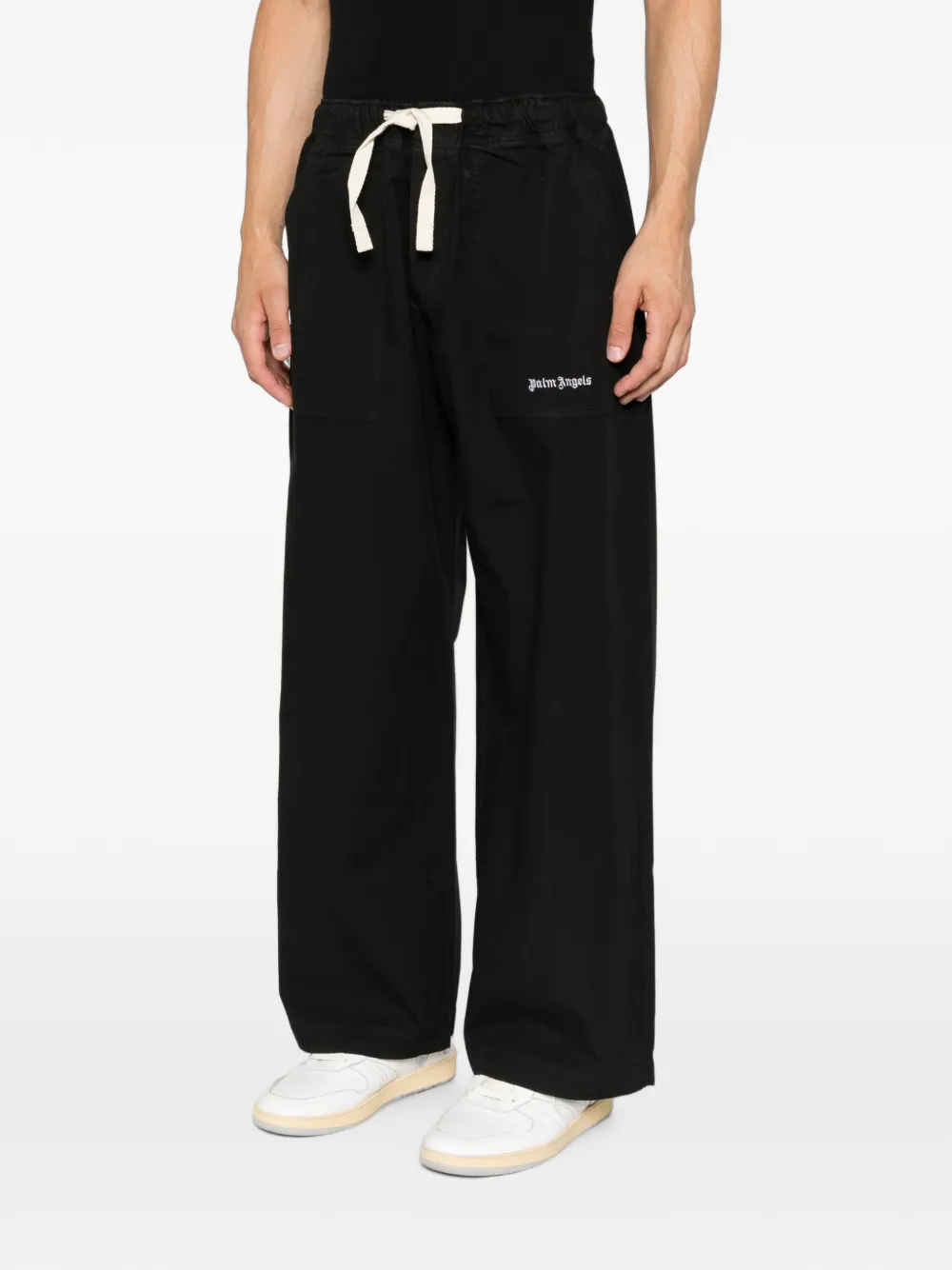 Palm Angels Broek met logoprint Zwart
