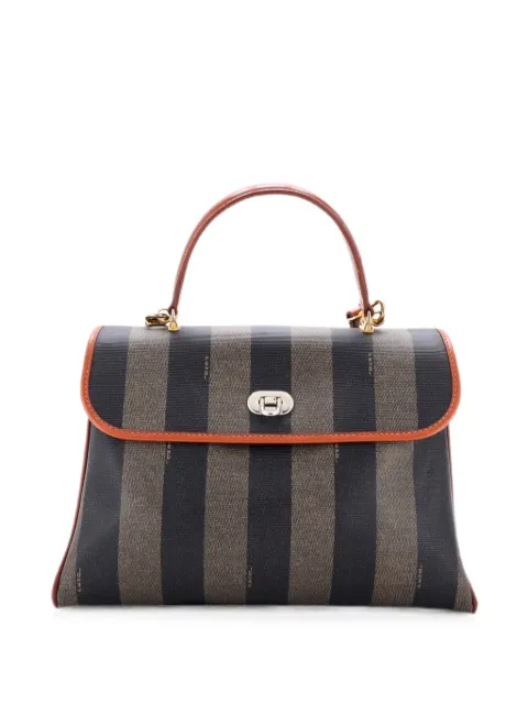 Fendi Pre-Owned Convertible Pequin Top Handle Coated Canvas with Leather Medium tote bag