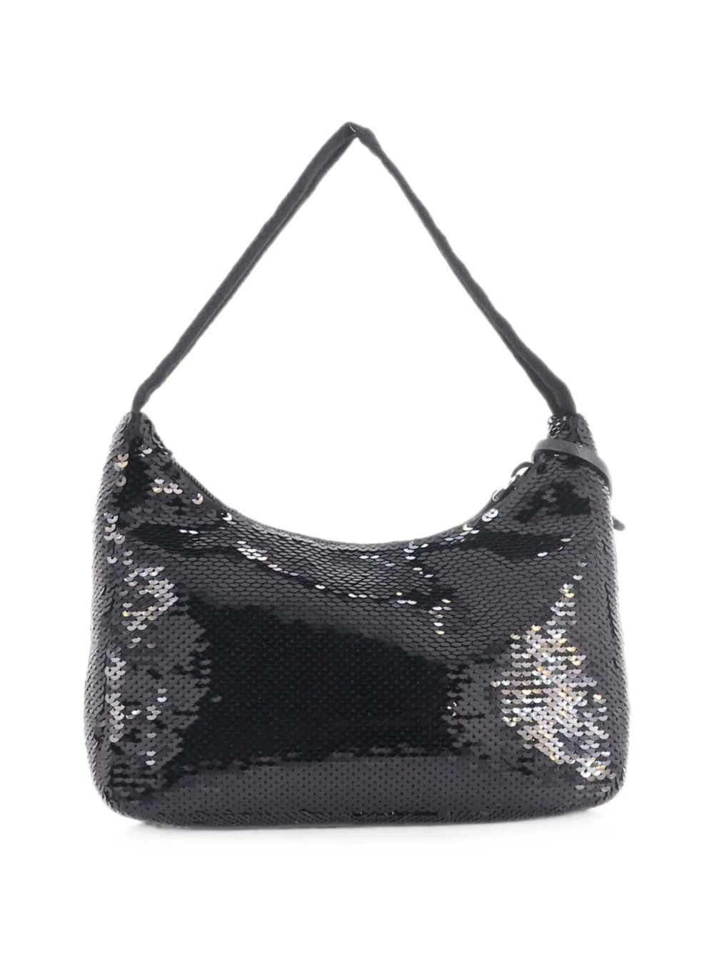 Pre-owned Prada Re-edition 2000 Sequins Mini Hobo Bag In Black