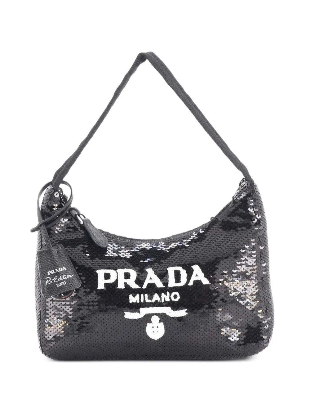 Prada Pre-Owned Re-Edition 2000 Sequins Mini hobo bag - Nero