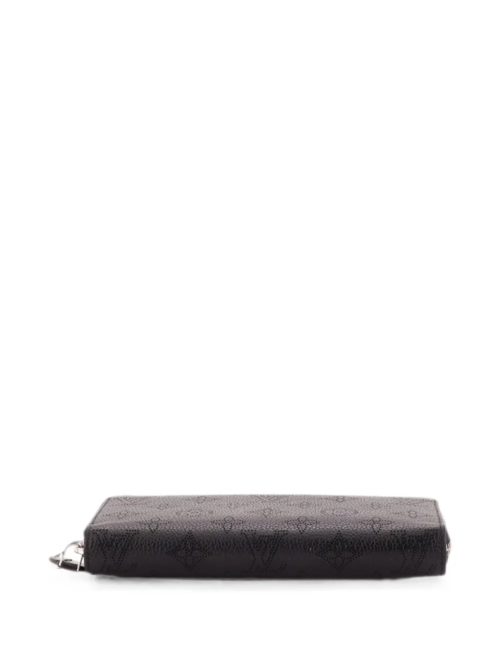 Pre-owned Louis Vuitton Zippy Wallet Mahina Leather Small Wallets In 黑色