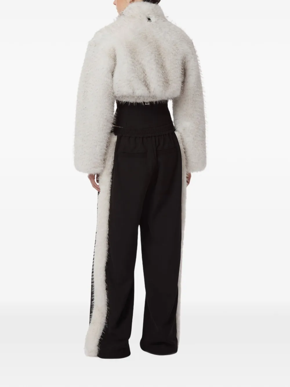 Apparis cropped faux-fur jacket Beige