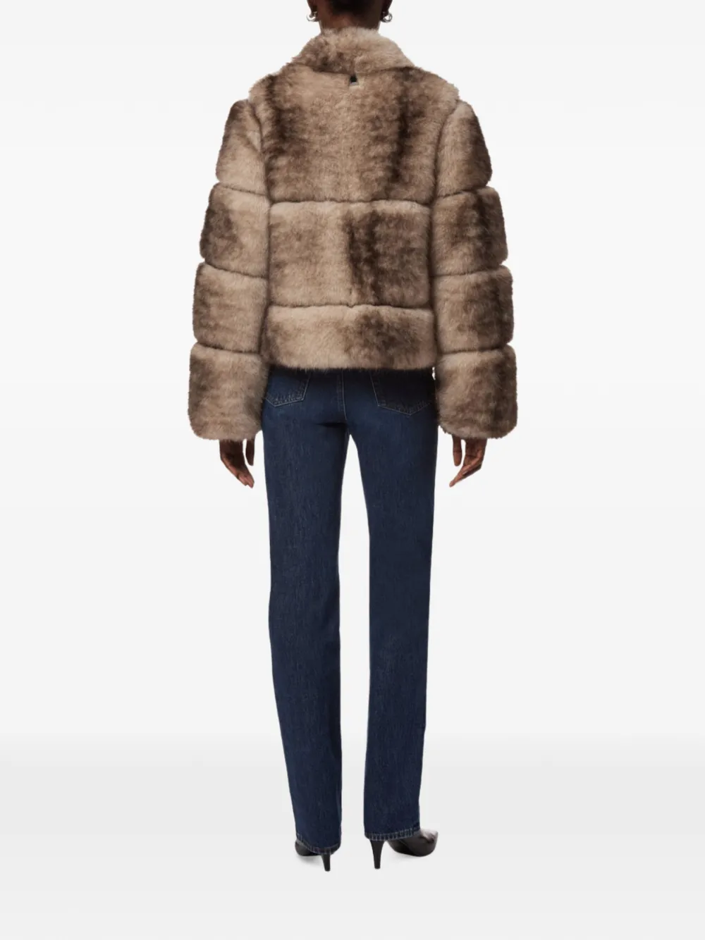 Apparis Sai faux-fur panelled coat Beige