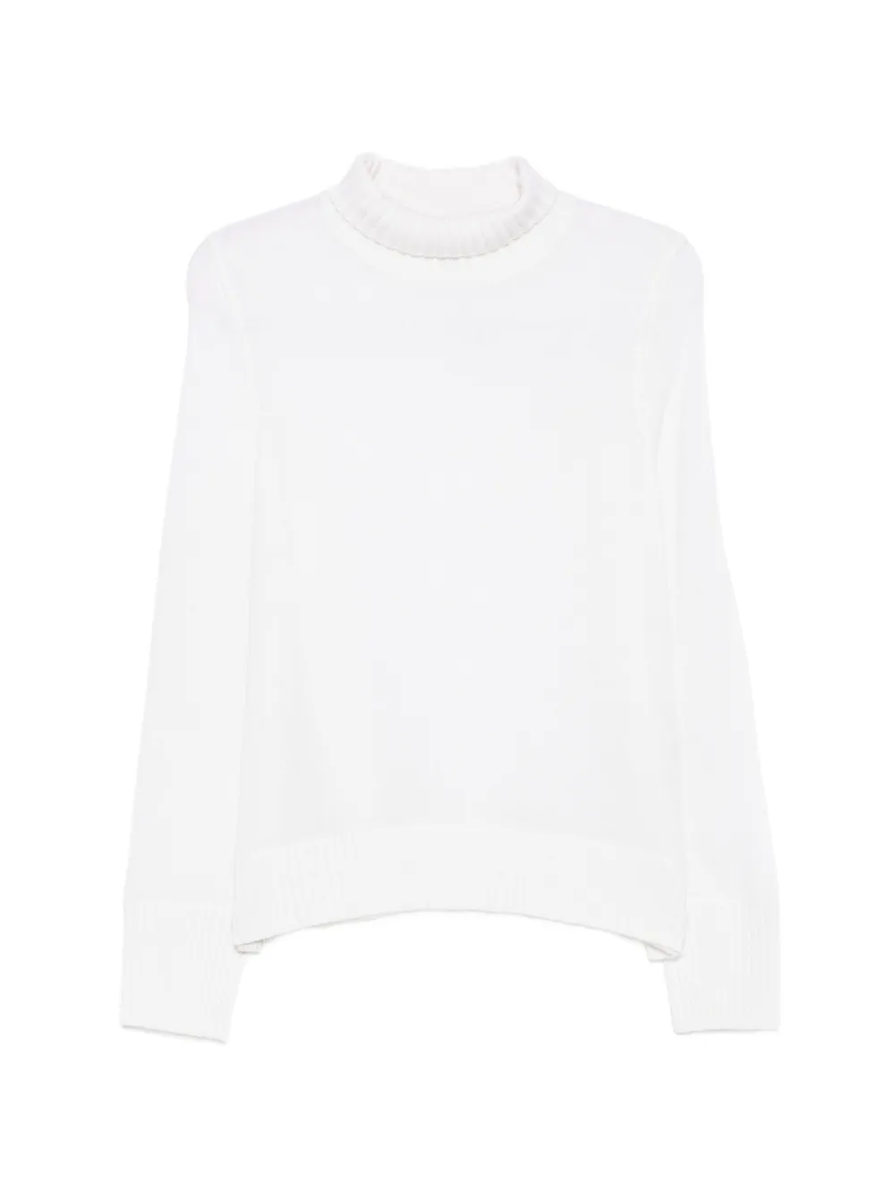 Allude ribbed-trim roll-neck sweater - Bianco