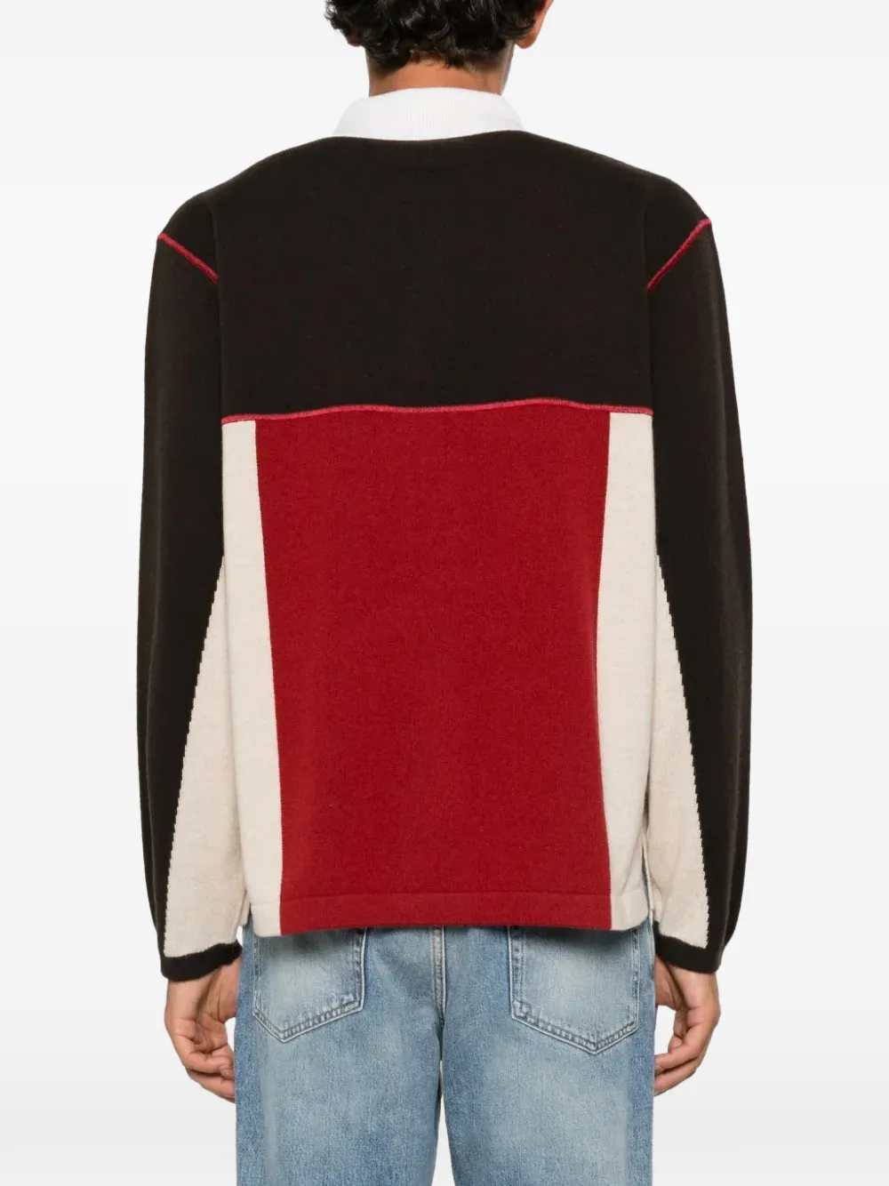 Guest In Residence Poloshirt met colourblocking Zwart