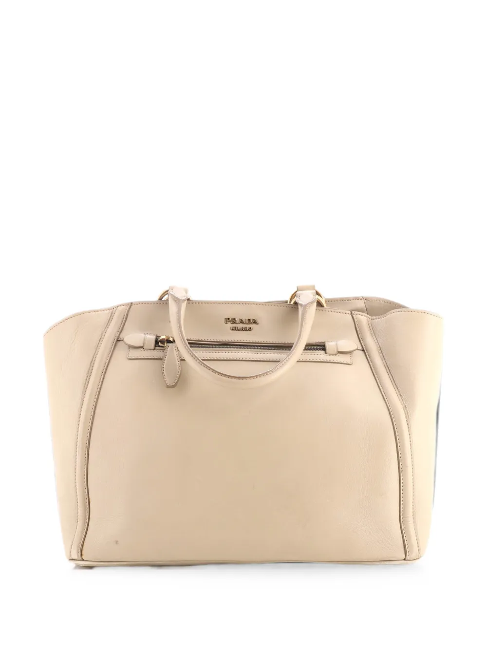 Prada Pre-Owned Front Pocket Tote City Calfskin Large satchel - Neutrals