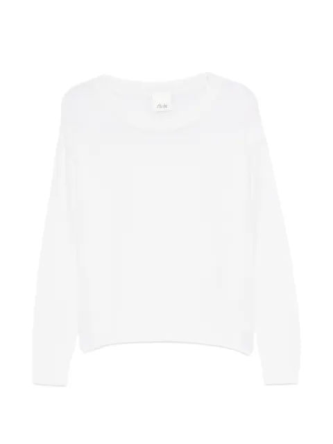 Allude fine-knit drop-shoulder sweater