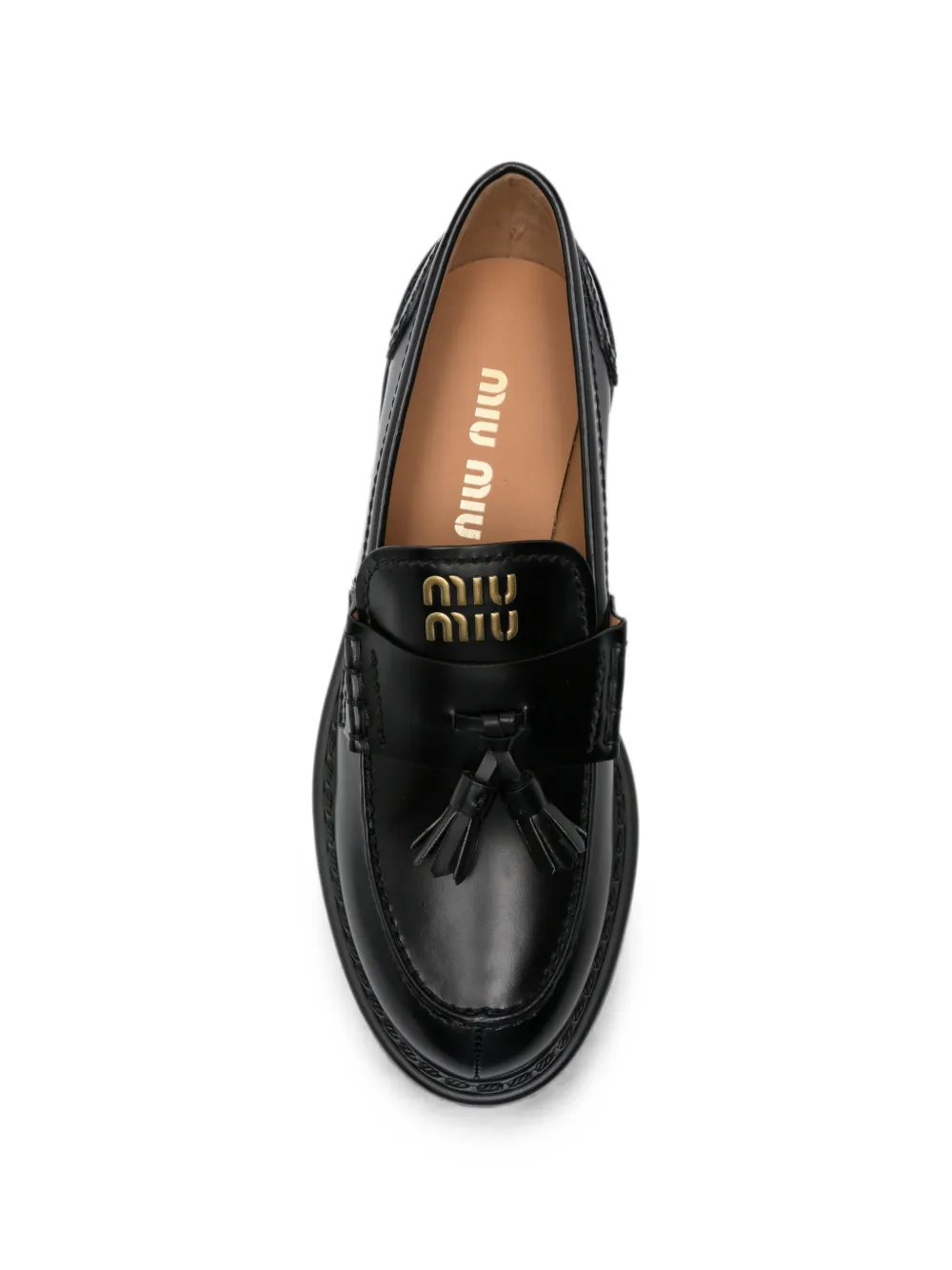 Miu tassel-detail chunky-sole loafers Zwart