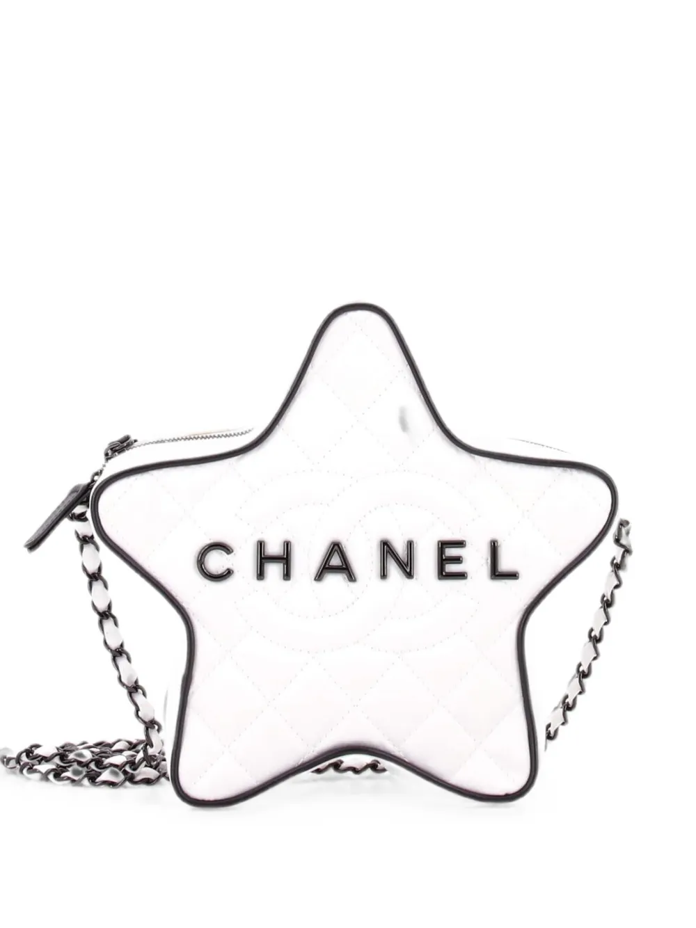 CHANEL Pre-Owned CC Walk of Fame Star Bag Quilted Satin crossbody bag - Nero