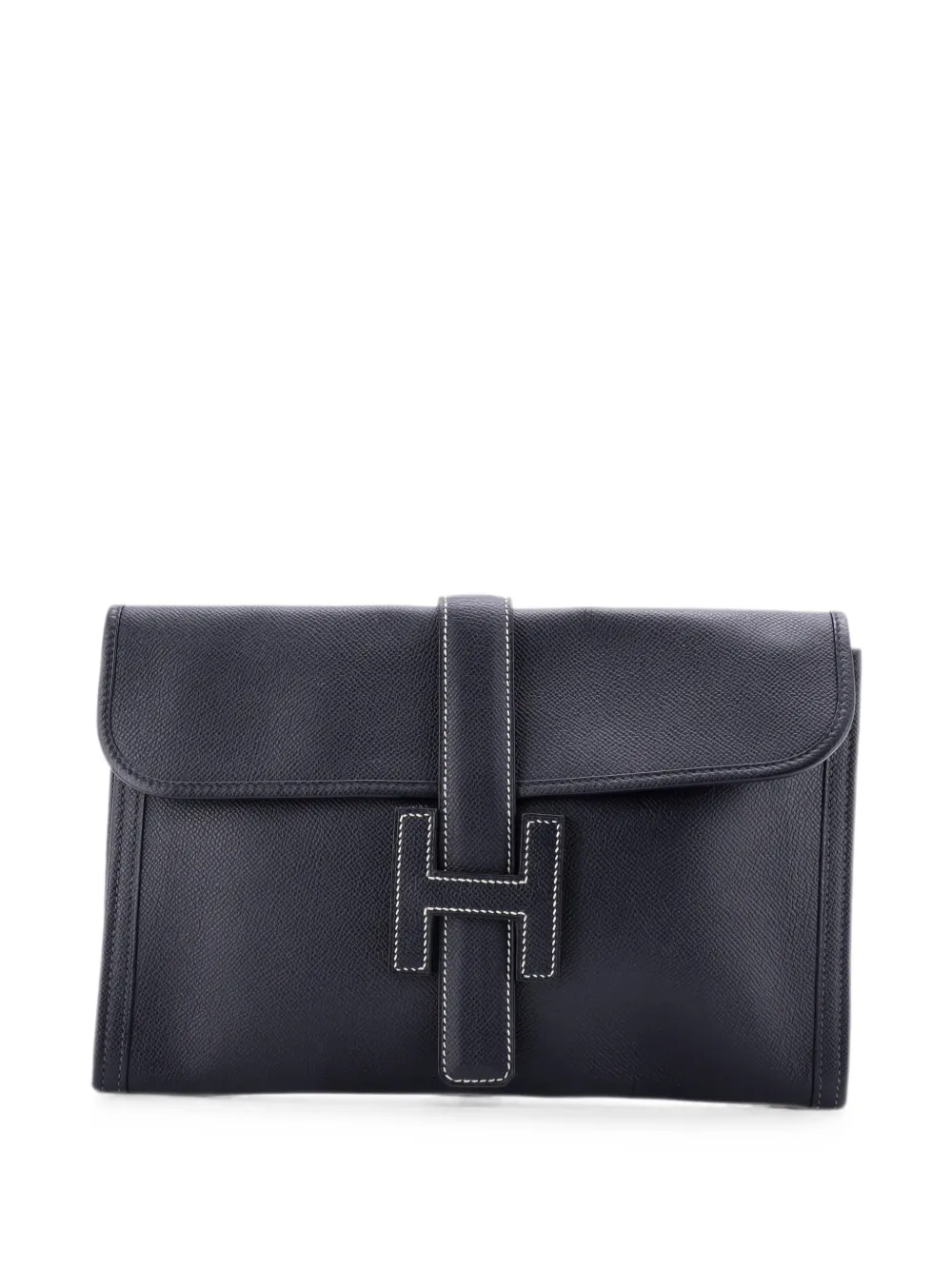 Pre-owned Hermes Jige Epsom Pm Clutch Bag In Blue