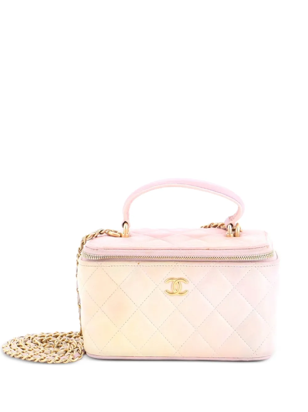 CHANEL Pre-Owned Classic Top Handle Vanity Case with Chain Quilted Iridescent Rainbow Lambskin Small shoulder bag - Multicolore