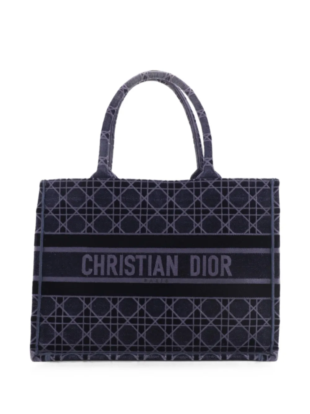 Christian Dior Pre-Owned Book Cannage Embroidered Velvet Medium tote bag - Blue