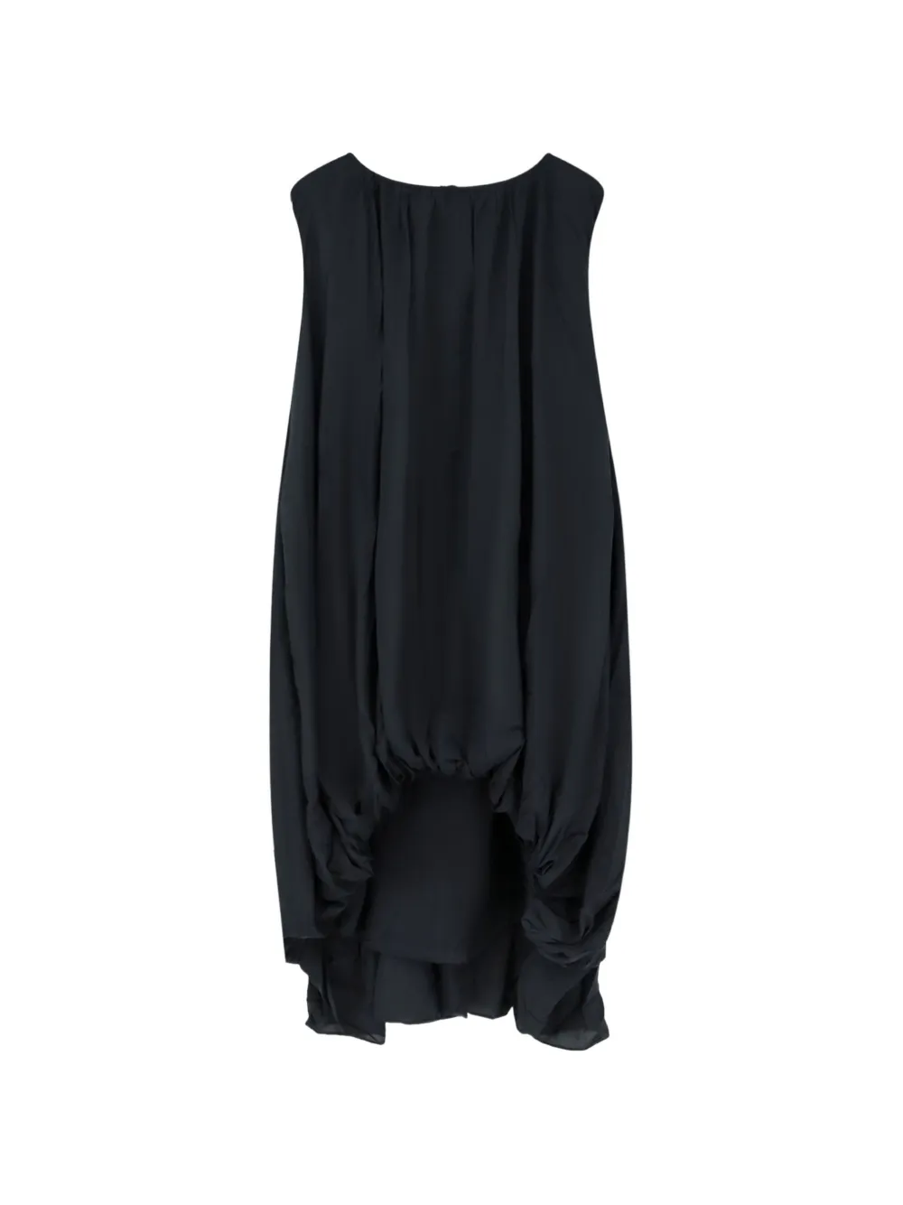 LAMRONS asymmetrical drawstring dress - Schwarz