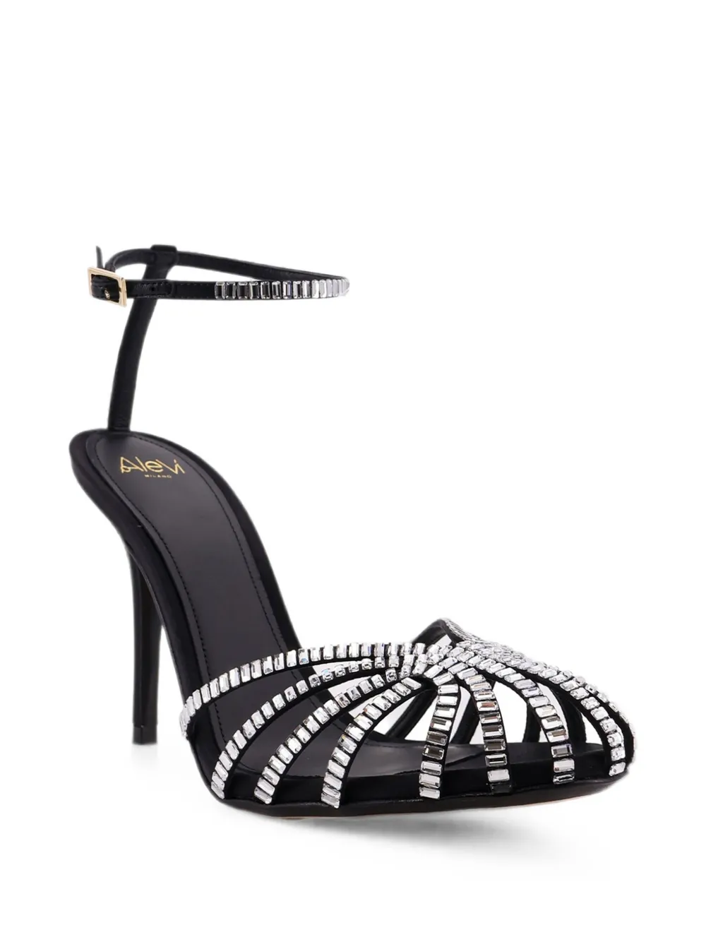 Alevì Penelope crystal-embellished sandals Zwart