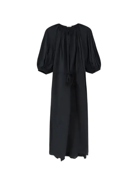 LAMRONS robe à manches bouffantes et taille à lien de resserrage