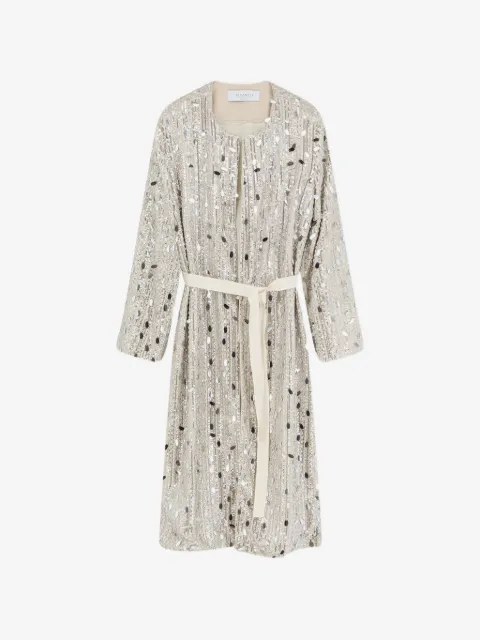 DE SANTIS sequin-embellished belted coat