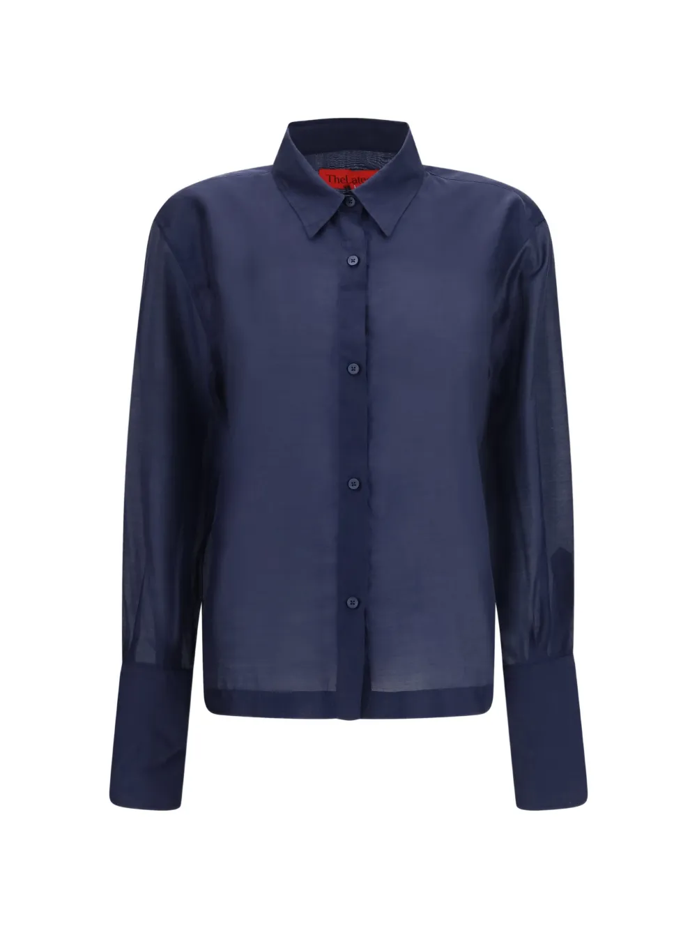 THELATEST Codie sheer long-sleeve shirt - Bleu