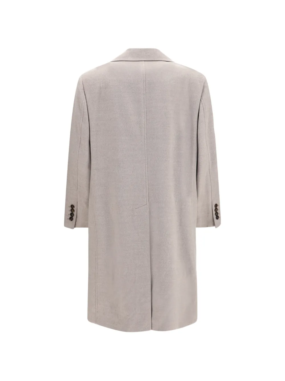 Brunello Cucinelli Fleece jas met enkele rij knopen Beige