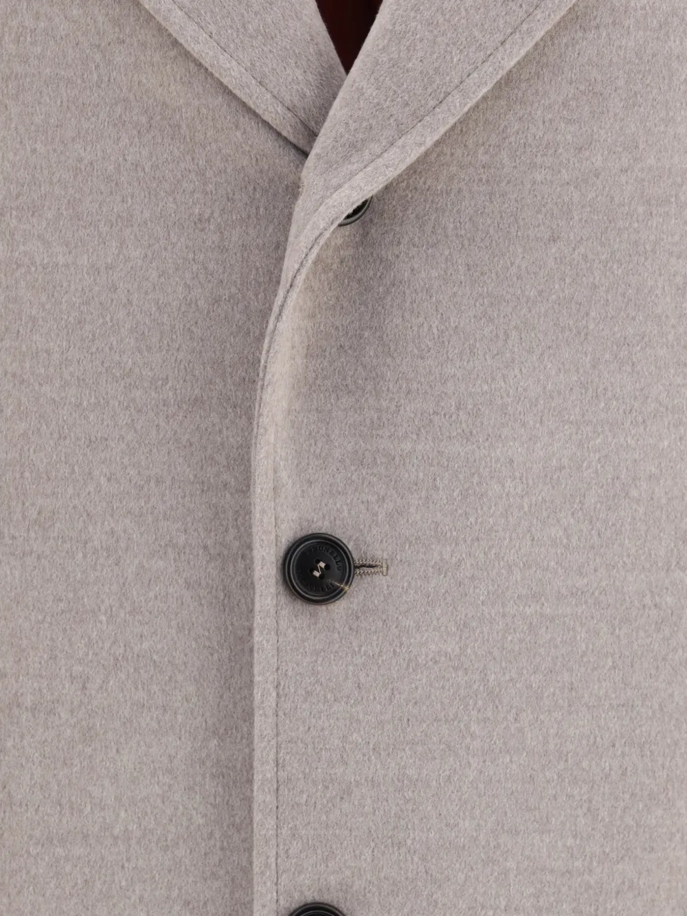 Brunello Cucinelli Fleece jas met enkele rij knopen Beige