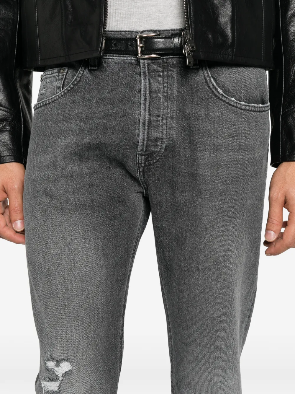 DONDUP Icon distressed faded-effect jeans Grijs