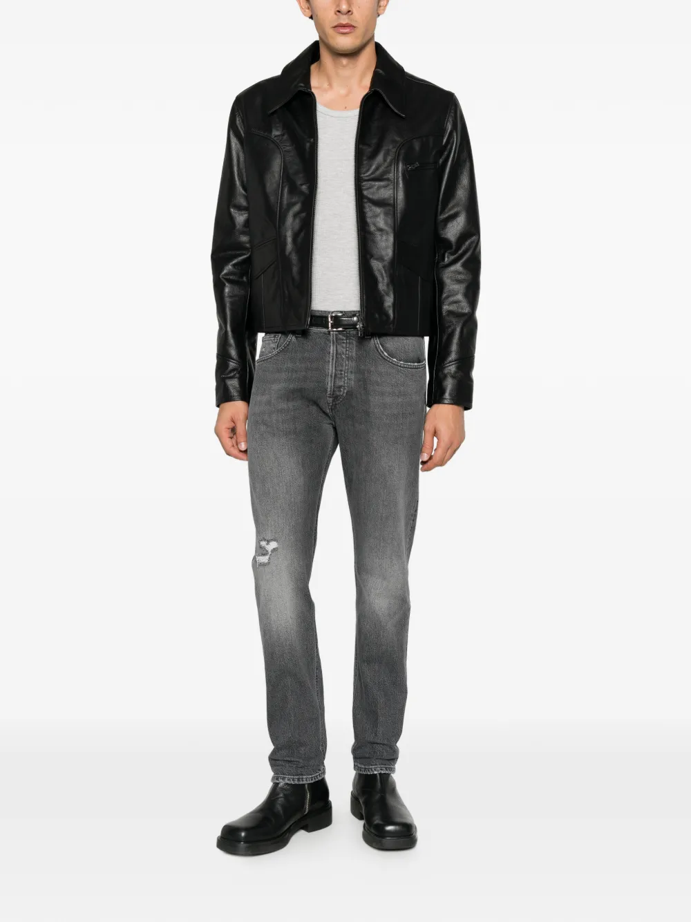 DONDUP Icon distressed faded-effect jeans Grijs