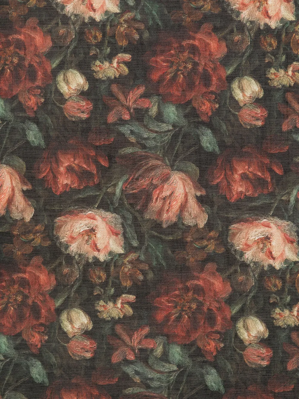 R13 Sjaal met bloemenprint Zwart